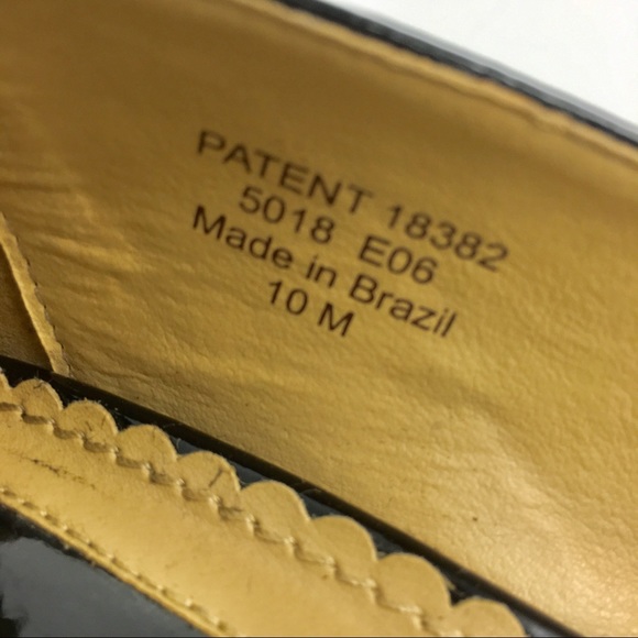 American Eagle 🦅 Patent Leather Open Toe Wedge - Picture 7 of 7